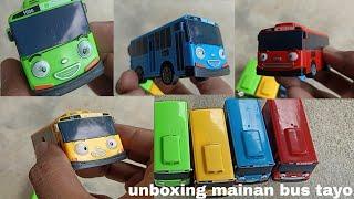 unboxing paket mainan bus tayo