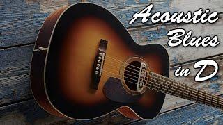 Acoustic Blues Backing Track in D