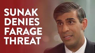 Rishi Sunak denies migration stance is driven by threat of Nigel Farages Reform UK