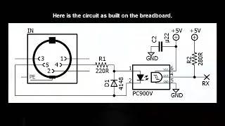 PC900 Optocoupler  MIDI IN Circuit Test