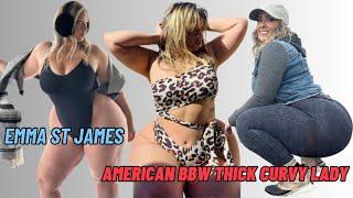 Emma St James a Stunning American Plus-Size Fashion Model Thick Curvy Mature Women Biography Wiki