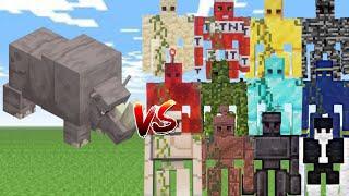 Insane Fight  Rhinoceros vs All Golem In Minecraft #minecraft #gaming #viral