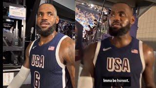 LEBRON JAMES IN LOCKER AFTER HITTING GAME WINNER VS SOUTH SUDAN FULL EXPERIENCE