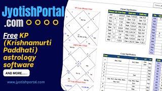 JyotishPortal.com  Free KP Krishnamurti Paddhati astrology software. And more..