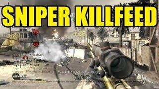 CALL OF DUTY SNIPER KILLFEED  COD4 MW2 MW3 and Black ops