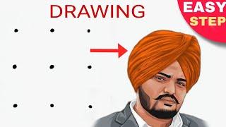 3x3 dots turns into Sidhu Moose Wala drawing  Sidhu Moose Wala outline drawing