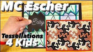 How to Make MC Escher Tessellations - Art Project Easy for Kids #tessellations #mrschuettesart