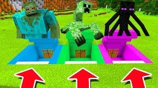 Minecraft PE  DO NOT CHOOSE THE WRONG SECRET BASE Mutant Zombie Mutant Creeper & Enderman