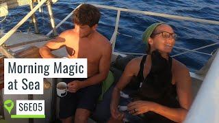 Overnight sailing Sharing the magic sunrise moment at sea with my new crew after a night at sea