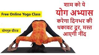 Evening Basic Yoga Asana Pranayam Sequence  Yoga Guru Dheeraj LIVE Online Class  Hatha Yoga Hindi