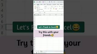 Excel Invisible prank try with your friends  #excel #shorts