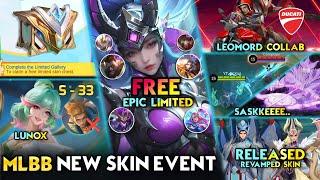 FREE EPIC LIMITED SKIN  LEOMORD NEW SKIN  REVAMPED ZILONG & FREYA SKIN - Mobile Legends #whatsnext