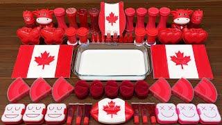 CANADA FLAG I Mixing random into Glossy Slime I Relaxing slime videos#part1