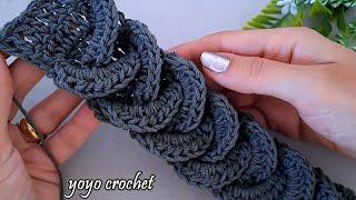 كروشية غرزة الضفيرة  بشكل جديد   سهلة  - easy  Crochet braid stitch step by step