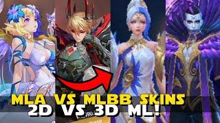 MLA VS MLBB SKINS  MOBILE LEGENDS ADVENTURE AND MLBB SKINS COMPARISON  2D VS 3D