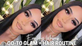 DETAILED Go-To Sultry Makeup Routine + Straight Hair Routine NO FRIZZ + SILKY SHINY SMOOTH Hair 