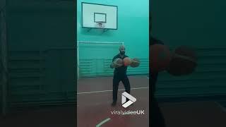 Guy scores with 3 basketballs in one shot  Viral Video UK