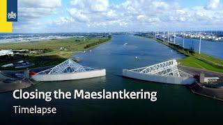 Closing the Dutch Maeslantkering flood defence  Timelapse