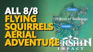 All Flying Squirrels Aerial Adventure Puzzles Day 1 Forest of Blessings Genshin Impact