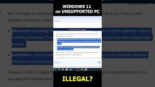 Is it legal to use Windows 11 on Unsupported PC if you have license?