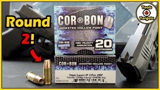 Repeat or Redemption?...9MM CorBon 125 +P Self-Defense AMMO Ballistic Gel Test