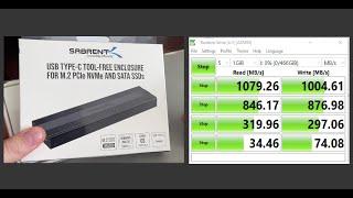 Sabrent USB C 3.2 NVMeSata Enclosure - Test unboxing thoughts good vs cheap usb C test