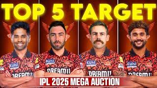 IPL 2025 - Sunrisers Hyderabad Target Players  SRH Top 5 Target Players 2025  SRH Squad 2025