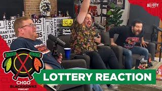 CHGO Blackhawks crew GOES NUTS after Blackhawks win the NHL Draft Lottery  CHGO Blackhawks Podcast