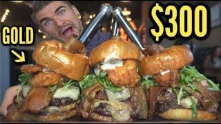 WORLD’s MOST EXPENSIVE BURGER CHALLENGE $300 GOLD PLATED LOBSTER BURGER Joel Hansen