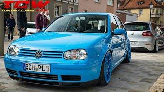 Blue VW Golf MK4 Bagged on 3SDM 0.03 Rims Tuning Project by Rick
