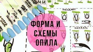 Все про ФОРМЫ НОГТЕЙ  СХЕМЫ опила разных форм  Как сделать миндаль