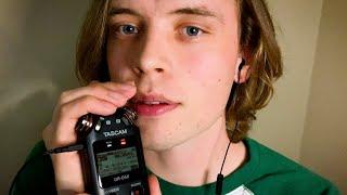 ASMR DEEP EAR WHISPERING sensitive ear cleaning up close mouth sounds TASCAM