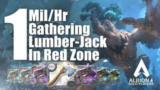 1 MiLHR Gathering Lumberjack in red zone in #albiononline and important tips for avoiding gankers