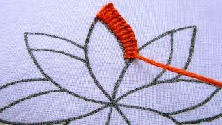 Hand Embroidery Flower Design Easy Flower Embroidery with Herringbone Stitch
