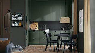 Get familiar with HAVSTORP deep green kitchen fronts