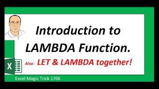LAMBDA Excel Function. LET & LAMBDA together to make Single Cell Reports. Excel Magic Trick 1706