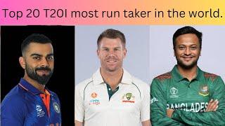 Top 20 T20I most run taker in the world.