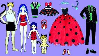 Muñecas Artesanales De Papel  Ladybug & CatNoir Party Handmade Dresses  Woa Barbie Colombia