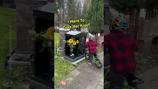 Little Boy Visits His Moms Grave 