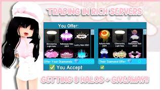 Trading in rich royale high servers *getting 8 halos* + GIVEAWAY