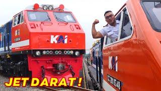 JET DARAT  Raungan Suara Merdu & Klakson Lokomotif CC 201 129R Livery Merah Biru MASINIS SANGARR