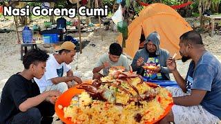 Sungguh Nikmat Masak NASI GORENG CUMI SEGAR di pantai usai bersih² sampah plastik