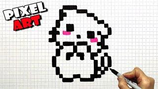 How to draw a Cute Cat By Pixels very easy. Pixel Drawings. A cute cat -  Easy Pixel Art