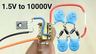 High-voltage from tiny transformer 1.5V to 10000V