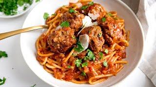 Spaghetti and Meatballs all made in ONE pan and done in 30 minutes