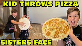 Kid Temper Tantrum Throws Pizza At Sisters Face After She Broke His New Xbox Original