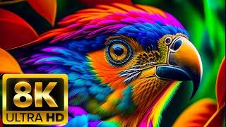 WILD BIRDS - 8K 60FPS ULTRA HD - With Nature Sounds Colorfully Dynamic