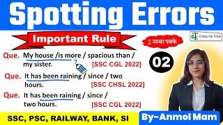 Spotting Errors  L - 02  Error Detection And Correction  English Grammar Rules  By  Anmol Mam