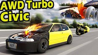 The Most Intense AWD Civic Build Ever MASSIVE Turbo  Assetto Corsa Driving