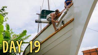 Installing Yabás anchor bow roller complete boat rebuild — Sailing Yabá 187